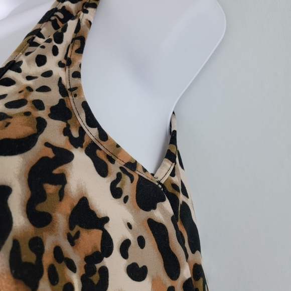 Unbranded Animal Print Sleeveless Jumpsuit Sz M Elastic Waist Pocket Soft Comfy - Picture 7 of 12